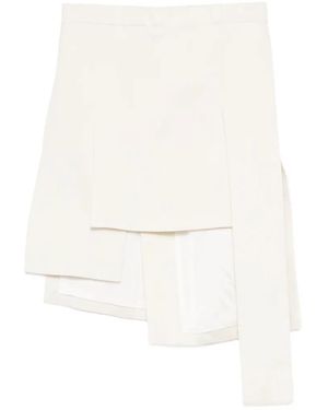 Setchu Falda asimétrica a capas - Blanco