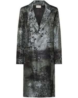 Pierre Louis Mascia Abrigo Jp682Dox Con Motivo Floral - Gris