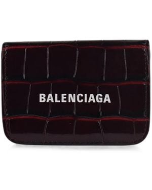 Balenciaga Mini Leather Wallet - Red