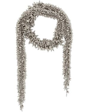 Dries Van Noten Beaded Scarf Necklace - Grey