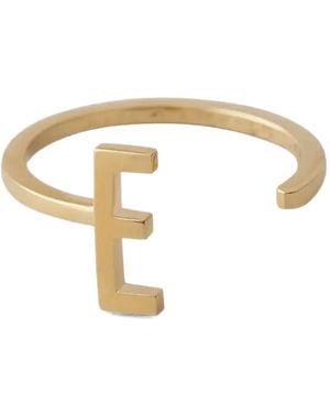 Design Letters Anillo Abierto Con Letra De Inicial - Metálico