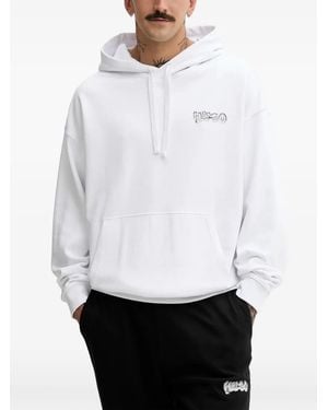 HUGO Logo-print hoodie - Weiß
