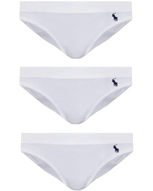 Polo Ralph Lauren Lot De Trois Slips Polo Pony - Blanc