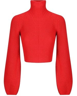 Sportmax Jersey de canalé - Rojo