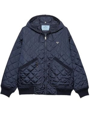 Prada Hooded quilted jacket - Blau