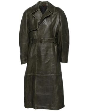 LỰU ĐẠN Belted Trench Coat - Green