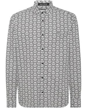 Philipp Plein Monogram-Print Shirt - Grey
