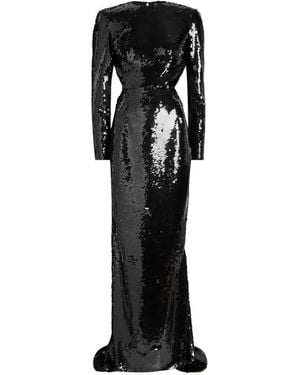 Stella McCartney Long-Sleeve Sequin Backless Dress - Black