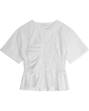 Cecilie Bahnsen Ace Ruched Peplum T-Shirt - White