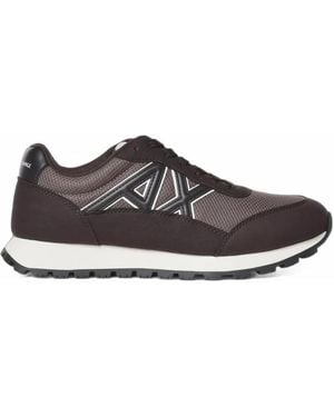 ARMANI EXCHANGE Logo-Patch Paneled Sneakers - White