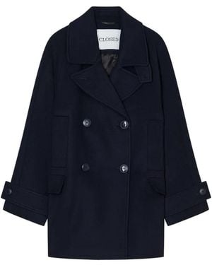 Closed Caban Double-Breasted Jacket - Blue