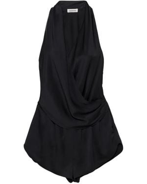 Jonathan Simkhai Halia Draped Romper - Black