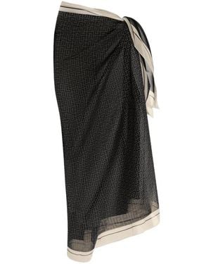 Balmain Logo-Patterned Sarong - Schwarz
