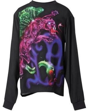 Casella Meyer Langarmshirt Mit Grafischem Print - Schwarz