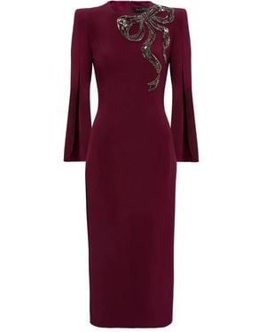 Jenny Packham Love Bow スリットスリーブ ドレス - パープル