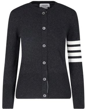 Thom Browne Classic Cashmere 4-Bar V-Neck Cardigan - Black