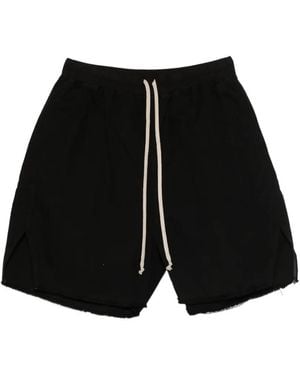 Rick Owens Frayed Hem Drawstring Shorts Size S - Black