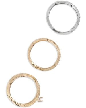 Lola Casademunt Logo-Charm Hammered-Effect Bracelets (Set Of Three) - White