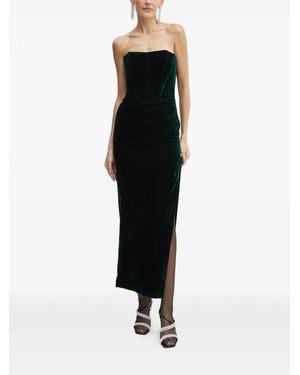 Bardot Strapless Slit Dress - Black