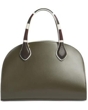 Marni Leather Overlap Small Handbag - Green