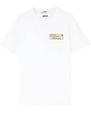 MSGM Graphic-Print Crew-Neck T-Shirt - White