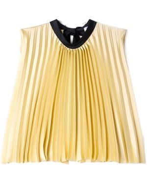 Sandro Pleated Tie-Back Top - Natural