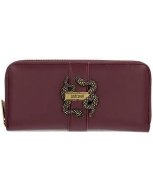 Just Cavalli Iconic Snakes Logo-Plaque Wallet - Purple