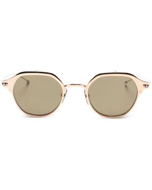 Thom Browne Clip-On-Brille Mit Rundem Gestell - Mettallic