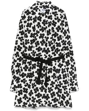 MSGM フローラル ミニドレス - ホワイト
