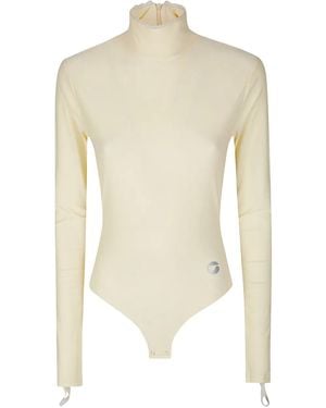 Coperni Langärmeliger Body Mit Stehkragen - Weiß