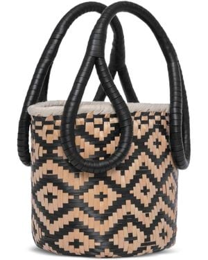 Johanna Ortiz Mini Understanding Of The Cosmos Geometric Bucket Bag - Black
