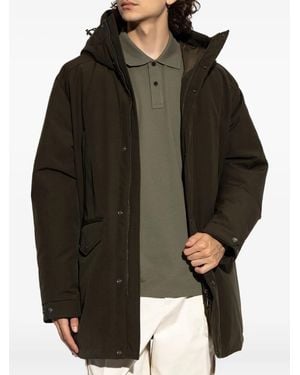 Moncler Hooded Flap-Pocket Coat - Black
