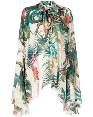 Roberto Cavalli Bluse Mit Dschungel-Print - Grün