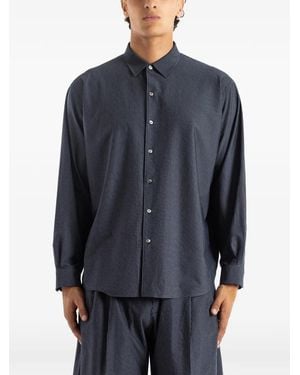 KANEMASA PHIL Atmosphere Pinstripe Shirt - Blue