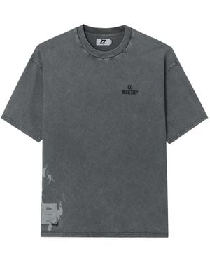 Izzue Crew-Neck Cotton T-Shirt - Grey