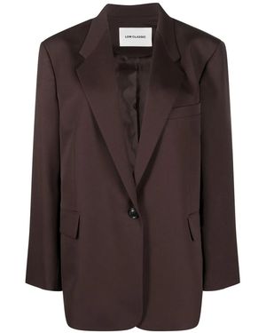 Low Classic Oversize Single-Breasted Blazer - Brown