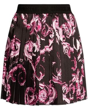 Versace Jeans Couture Minigonna Con Stampa Astratta - Rosso