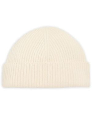 Ami Paris Leather-Label Wool Beanie Hat - Natural
