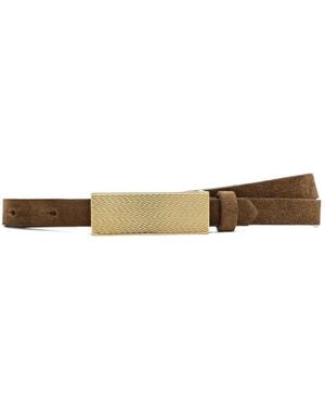 L'Agence Elyse Leather Belt - White