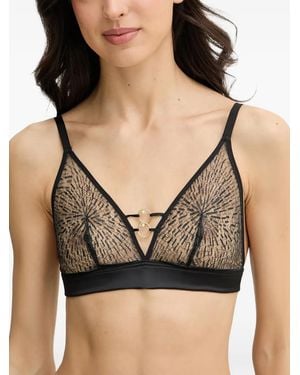 Chantelle X Spirits Lace-Panel Ring-Detail Bra - Black
