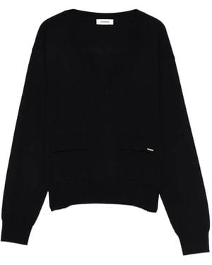 Sandro V-Neck Sweatshirt - Black