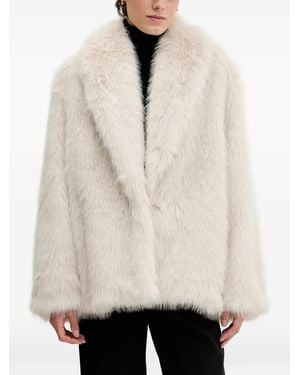 Sandro Ferrone Faux Fur Coat - Natural