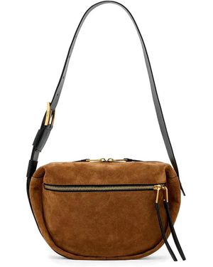 AllSaints Noemie Suede Shoilder Bag - Brown