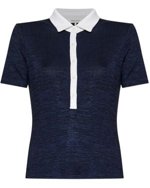 Rag & Bone Two-Tone Polo Top - Blue