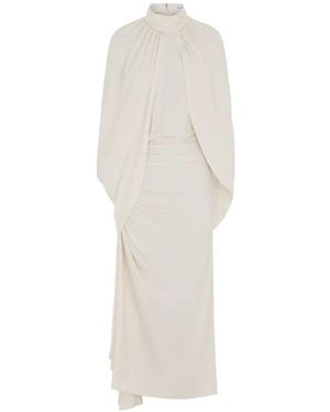 16Arlington Dora Draped Jersey Midi Dress - White