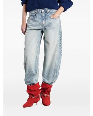 Isabel Marant Acid-Wash Barrel-Leg Jeans - Blue