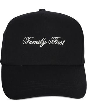 FAMILY FIRST Embroidery Baseball Hat - Black