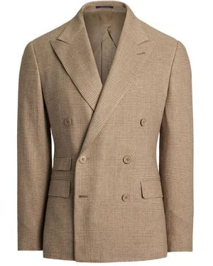 Ralph Lauren Checked Double-Breasted Suit - Natural