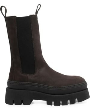 COPENHAGEN Suede Chunky-Sole Chelsea Boots - Black