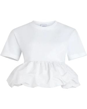 Patou T-Shirt mit Schößchen - Weiß
